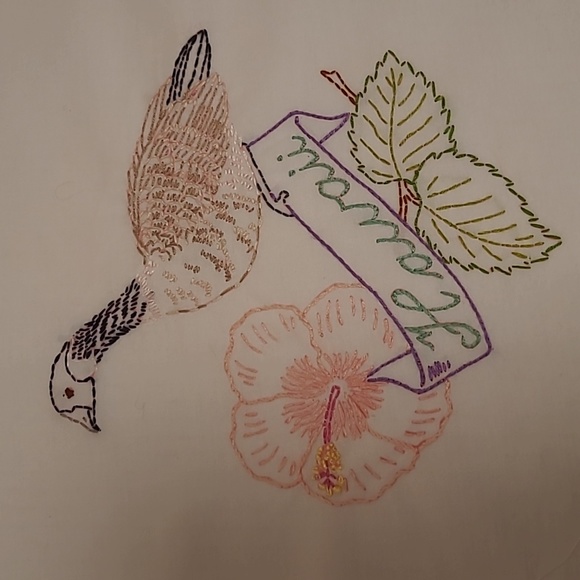 Vintage Hand Stitched Hawaii State Bird & Flower - Picture 1 of 16